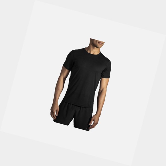 Tops Brooks Distance Sleeve Hombre Negras | DXP894321