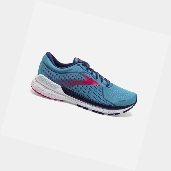 Zapatillas Para Caminar Brooks Adrenaline GTS 21 Mujer Azules Rosas | IMF453012