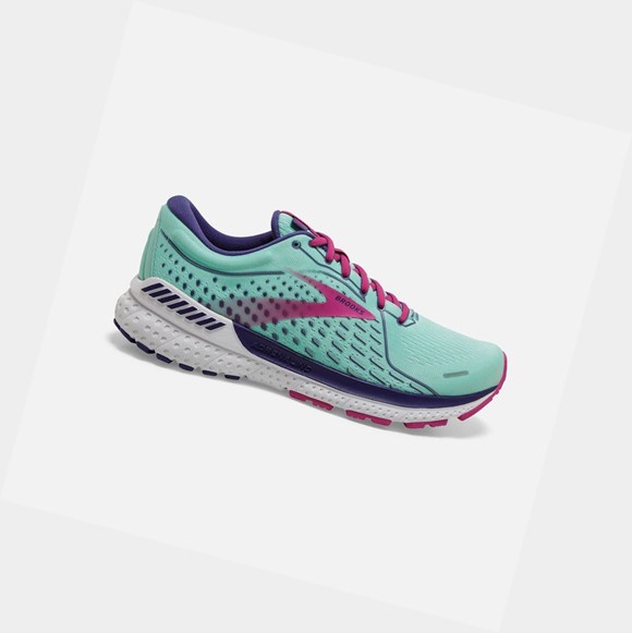 Zapatillas Para Caminar Brooks Adrenaline GTS 21 Mujer Azul Marino Azules Fucsia | OGI543098