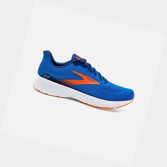 Zapatillas Running Carretera Brooks Launch 8 Hombre Azules Naranjas Blancas | NZV560473