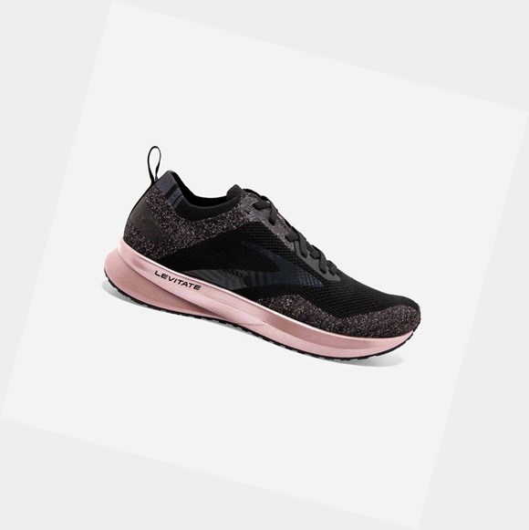 Zapatillas Running Carretera Brooks Levitate 4 Mujer Negras Rosas Doradas | KEG296407