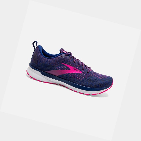 Zapatillas Running Carretera Brooks Revel 4 Mujer Azules Rosas | TIH896542