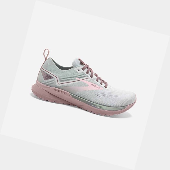 Zapatillas Running Carretera Brooks Ricochet 3 Mujer Blancas Rosas | OFG801597