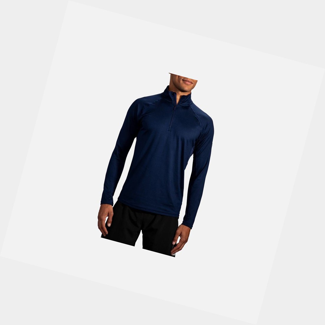 Ropa De Abrigo Brooks Dash 1/2 Zip Hombre Azul Marino | VCJ360429