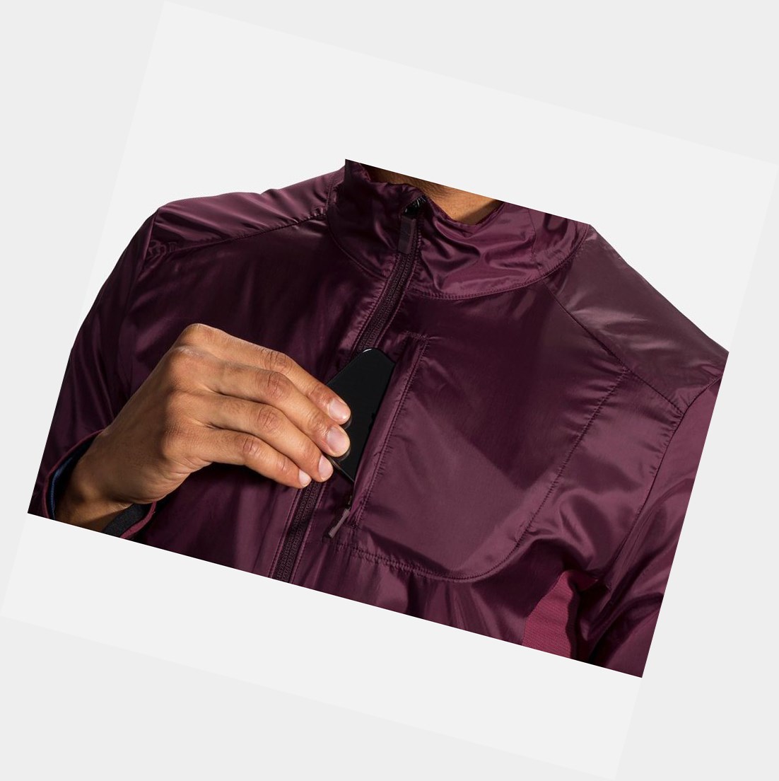 Ropa De Abrigo Brooks Fusion Híbrido Hombre Sangria / Merlot | TZN318074