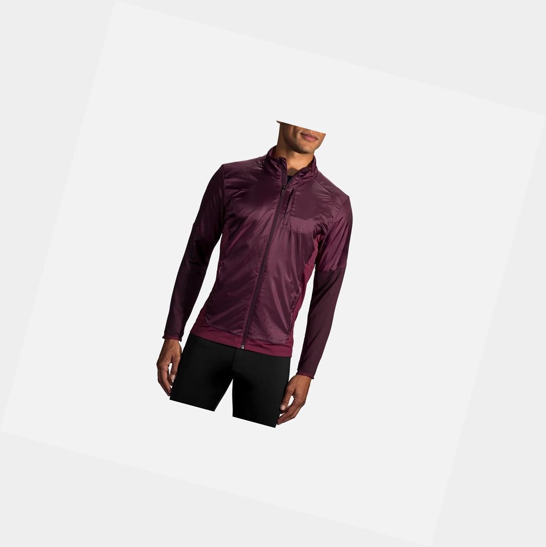 Ropa De Abrigo Brooks Fusion Híbrido Hombre Sangria / Merlot | TZN318074