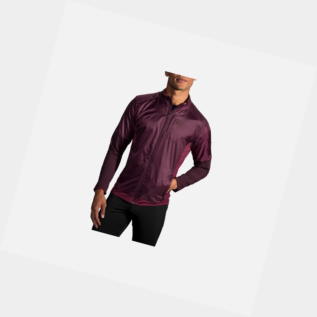 Ropa De Abrigo Brooks Fusion Híbrido Hombre Sangria / Merlot | TZN318074