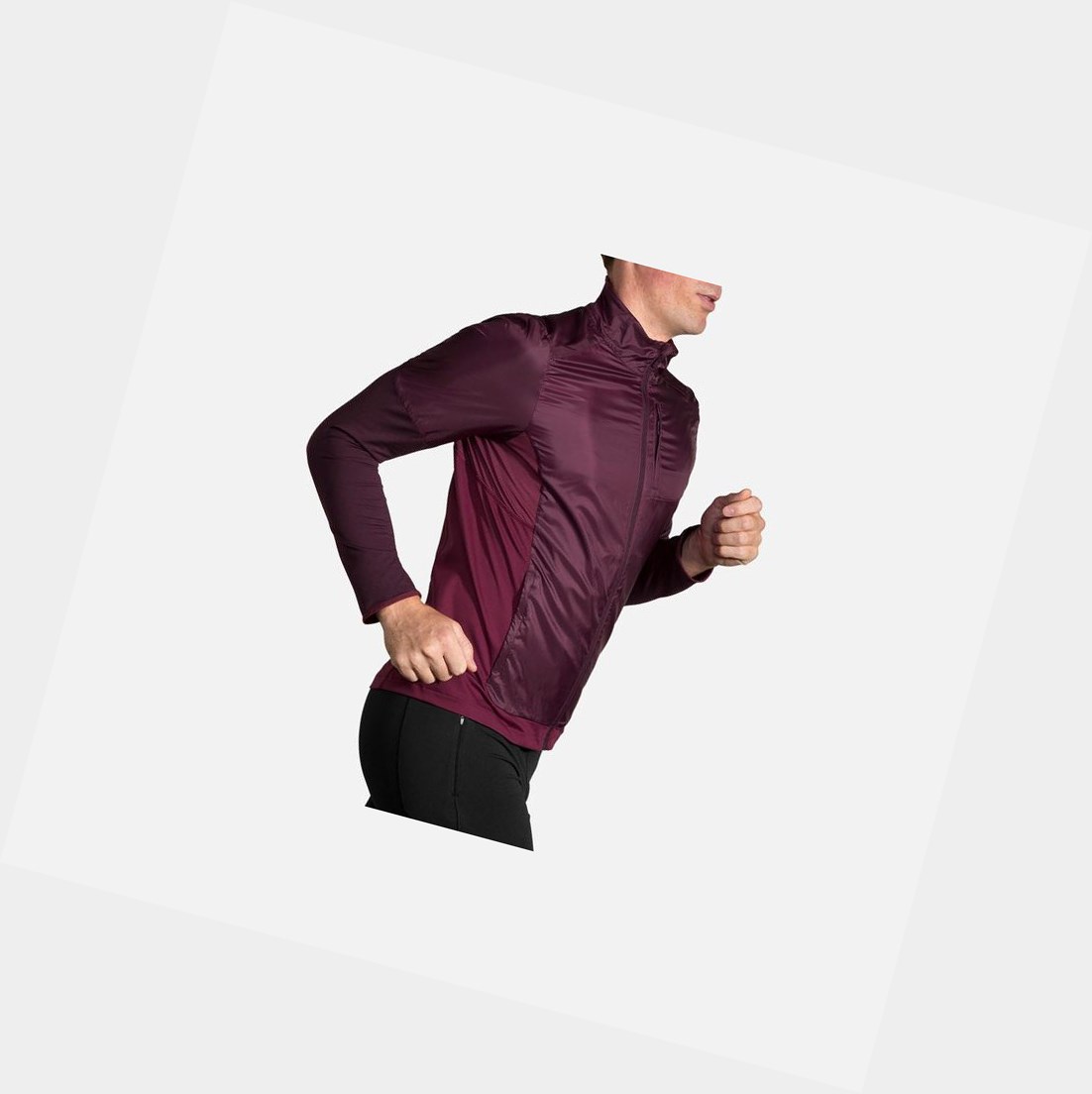 Ropa De Abrigo Brooks Fusion Híbrido Hombre Sangria / Merlot | TZN318074