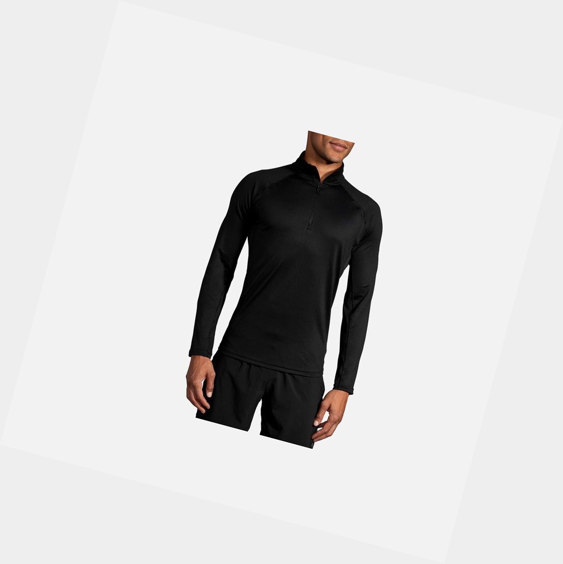 Tops Brooks Dash 1/2 Zip Hombre Negras | YBD819056