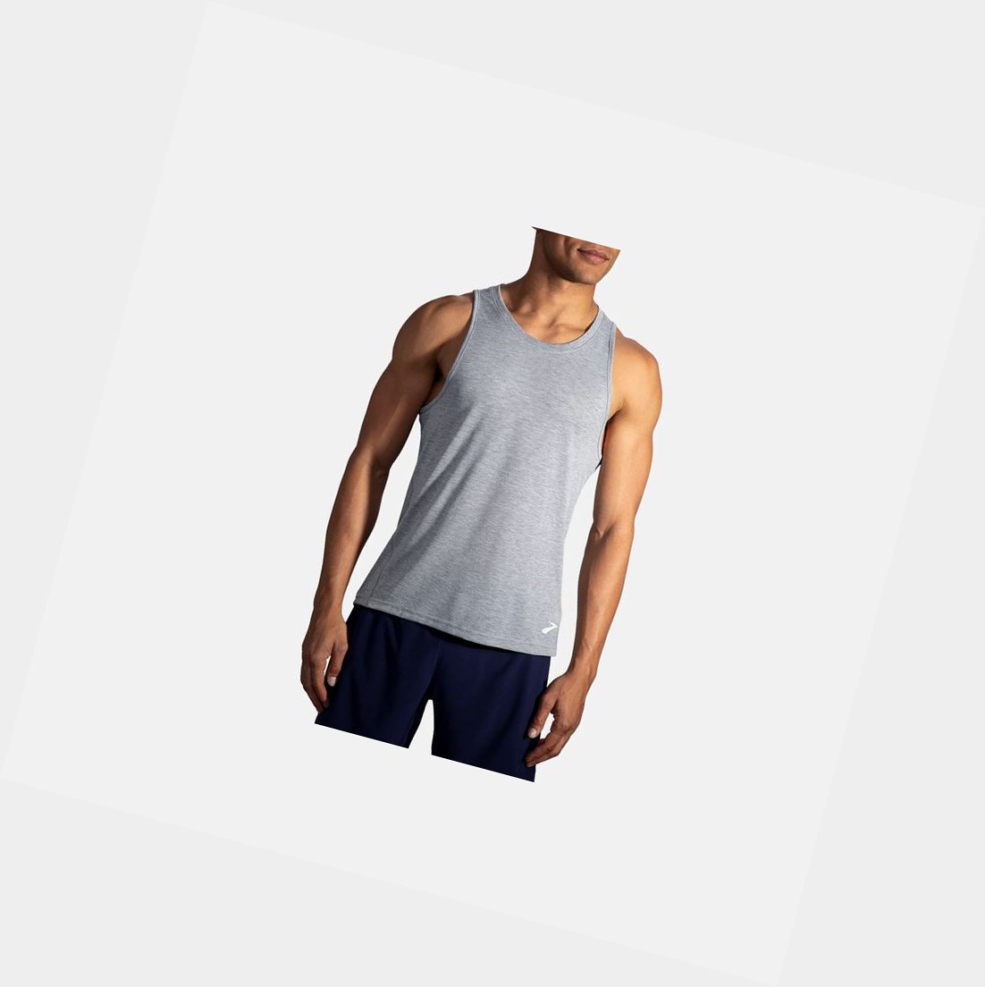 Tops Brooks Distance Tank Hombre Heather Ash | HBU259360