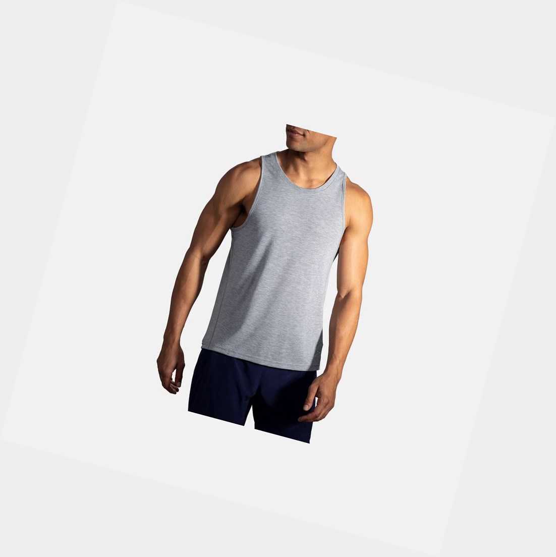 Tops Brooks Distance Tank Hombre Heather Ash | HBU259360