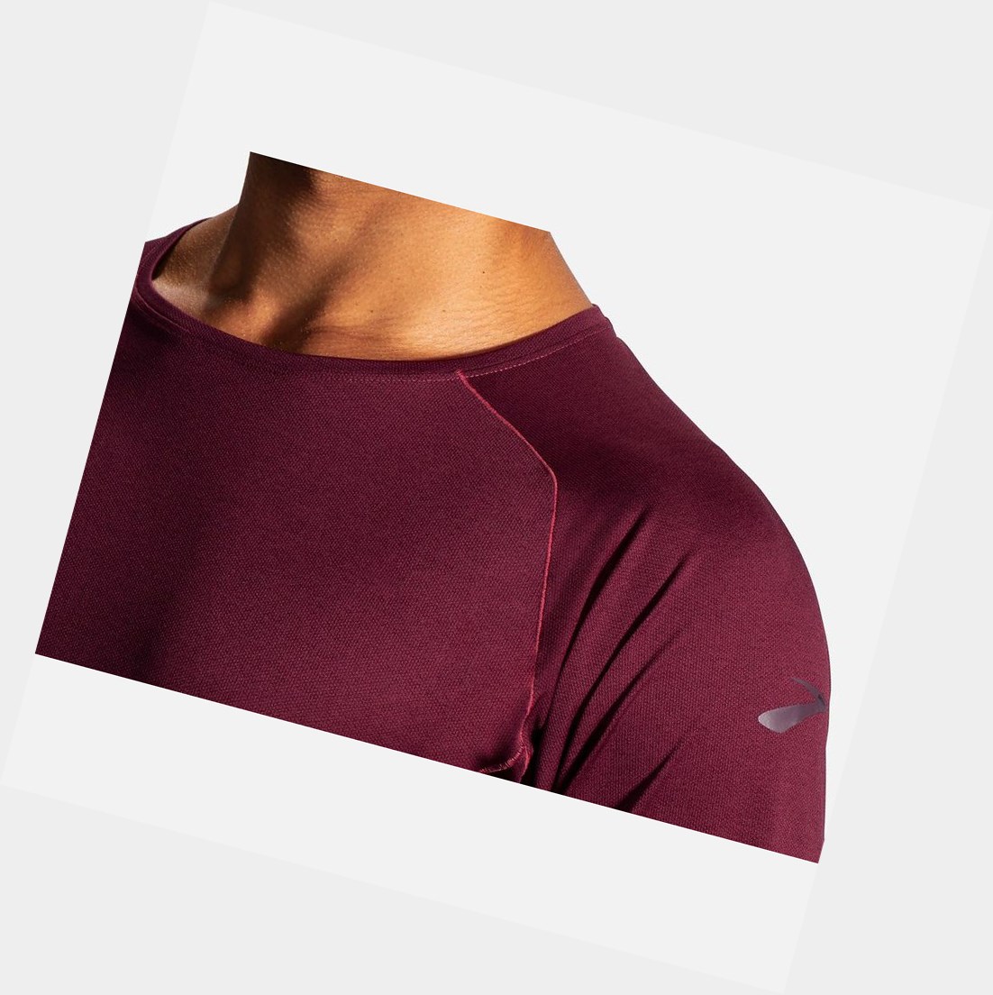 Tops Brooks Ghost Long Sleeve Hombre Heather Merlot | HLS187632