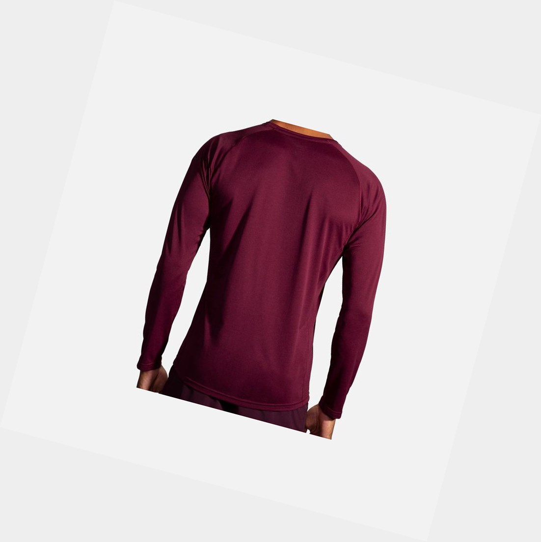 Tops Brooks Ghost Long Sleeve Hombre Heather Merlot | HLS187632