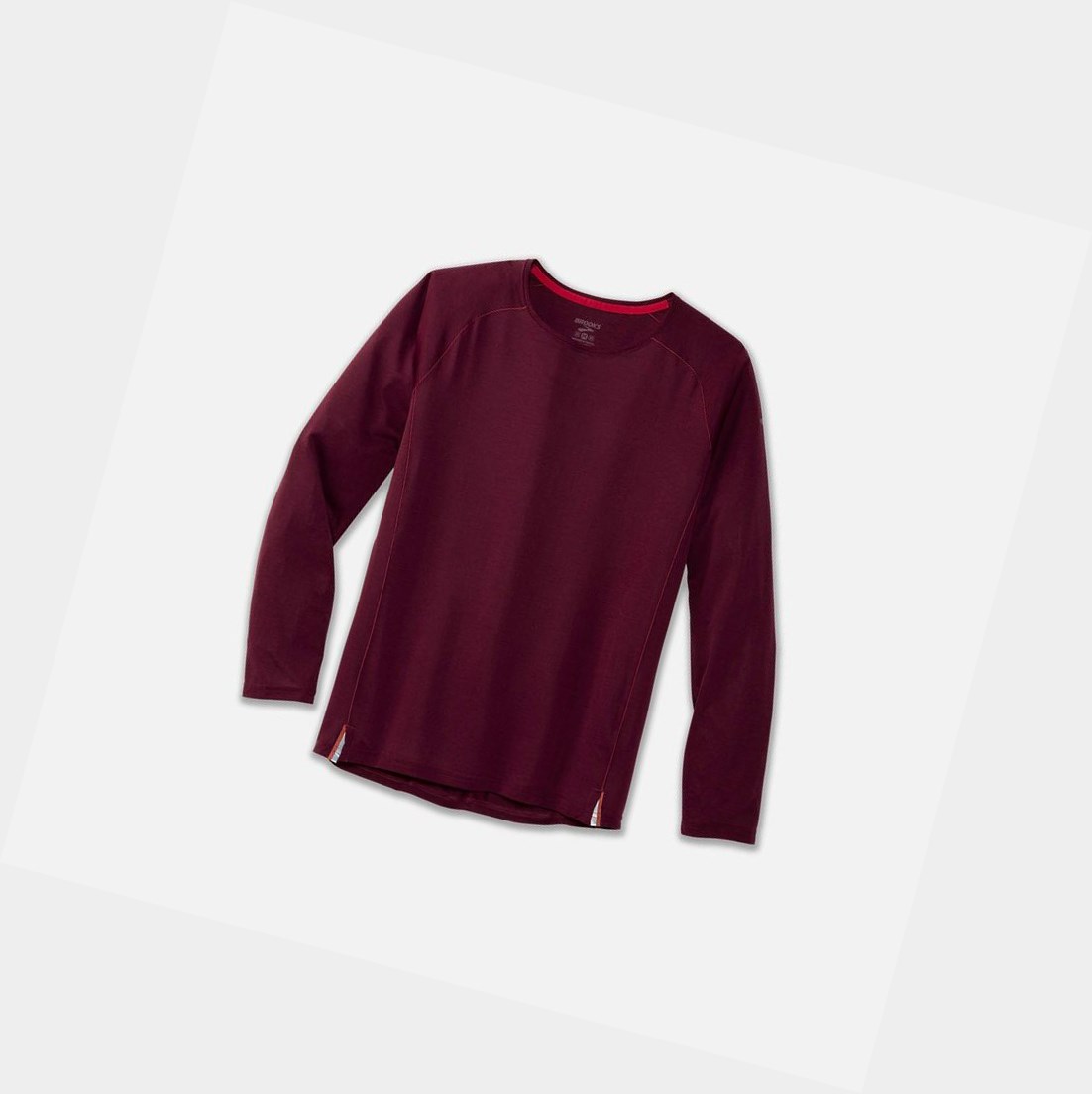 Tops Brooks Ghost Long Sleeve Hombre Heather Merlot | HLS187632