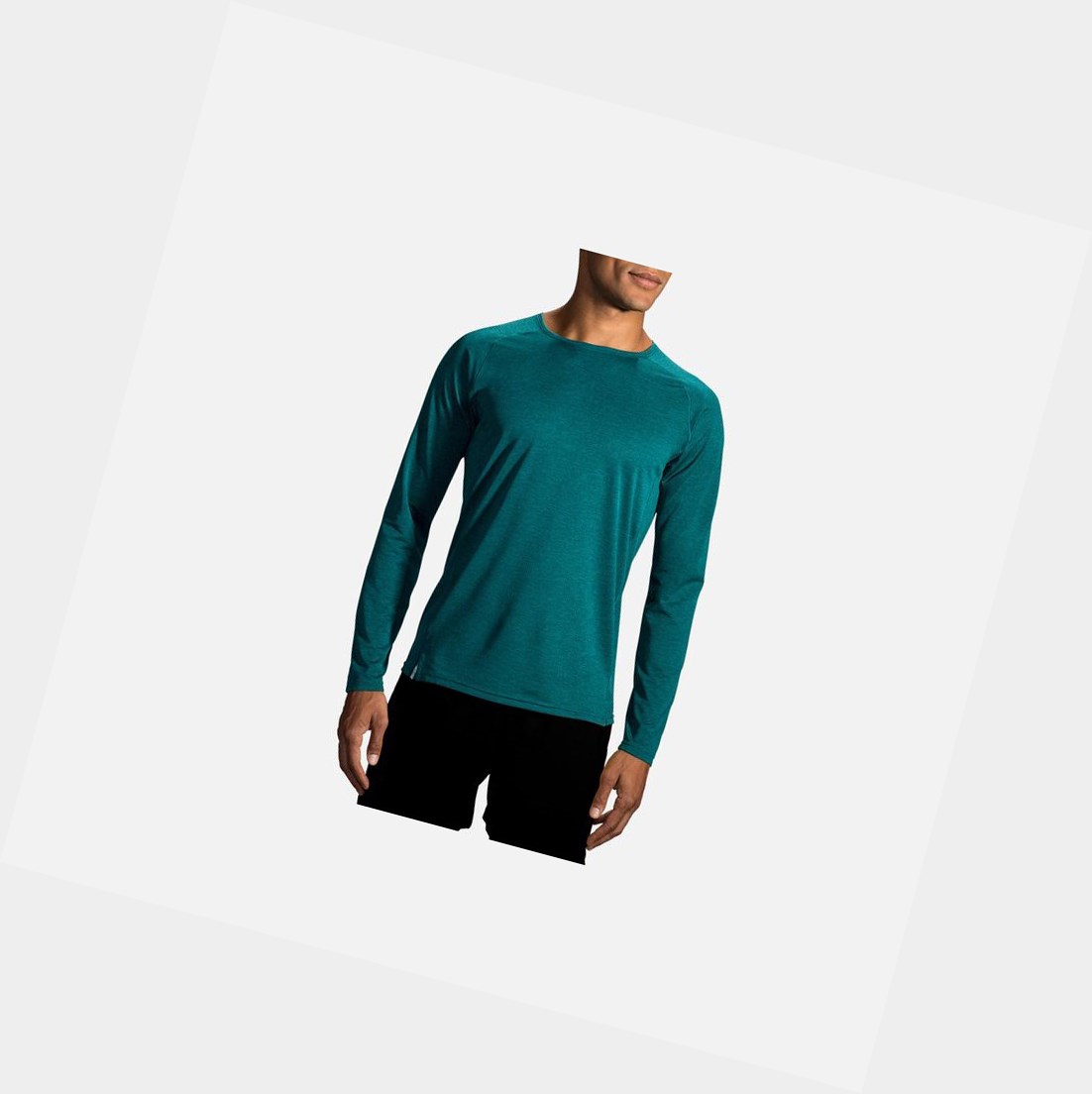 Tops Brooks Ghost Long Sleeve Hombre Heather Spruce | NFY947582