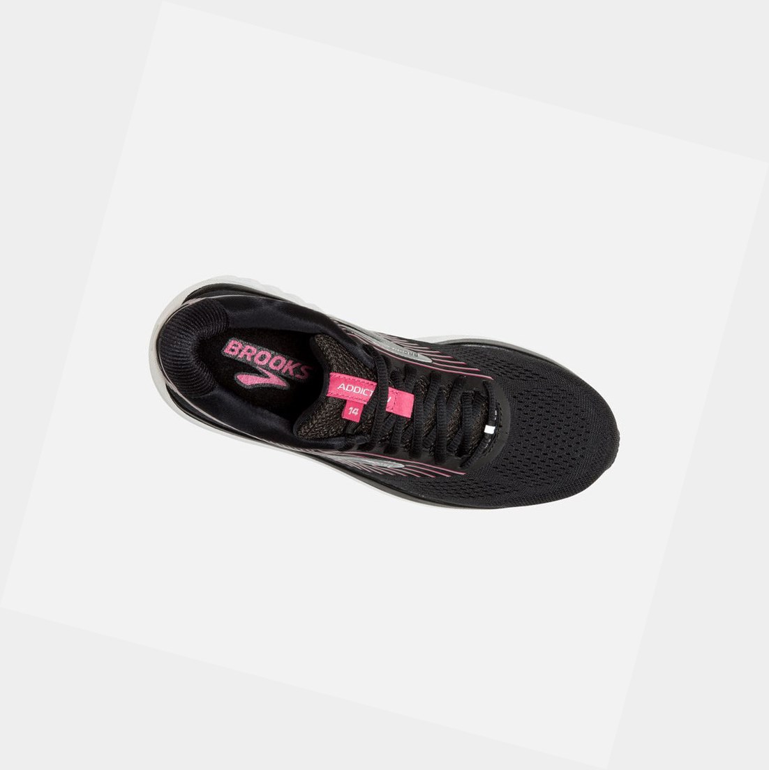 Zapatillas Para Caminar Brooks Addiction 14 Mujer Negras Rosas Plateadas | PRM597108