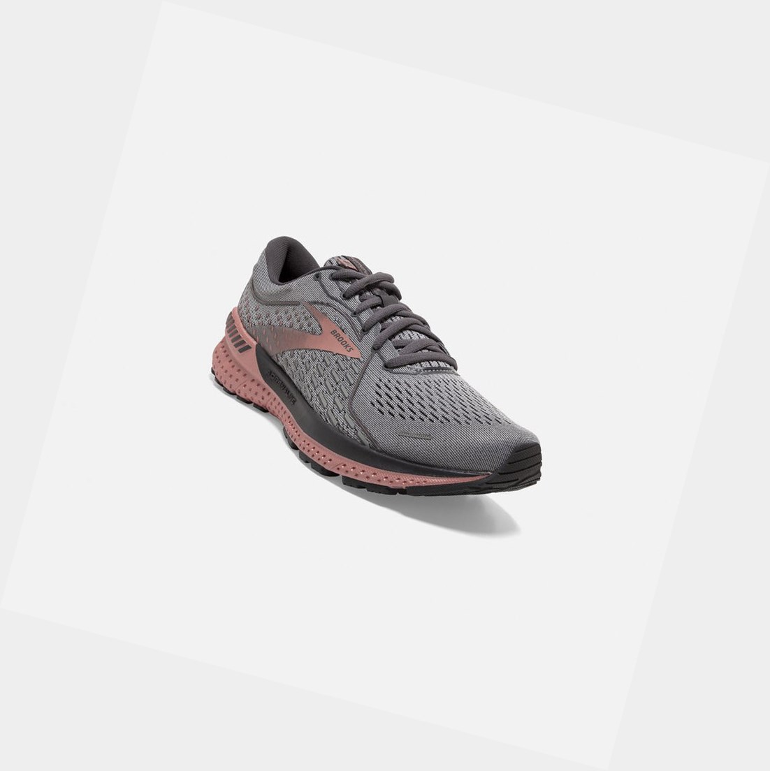 Zapatillas Para Caminar Brooks Adrenaline GTS 21 Mujer Gris Negras Rosas Doradas | JAN453709