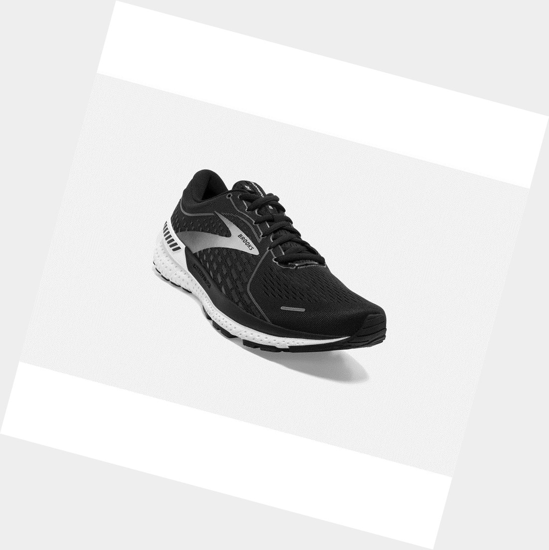 Zapatillas Para Caminar Brooks Adrenaline GTS 21 Hombre Negras Blancas | MSK917648