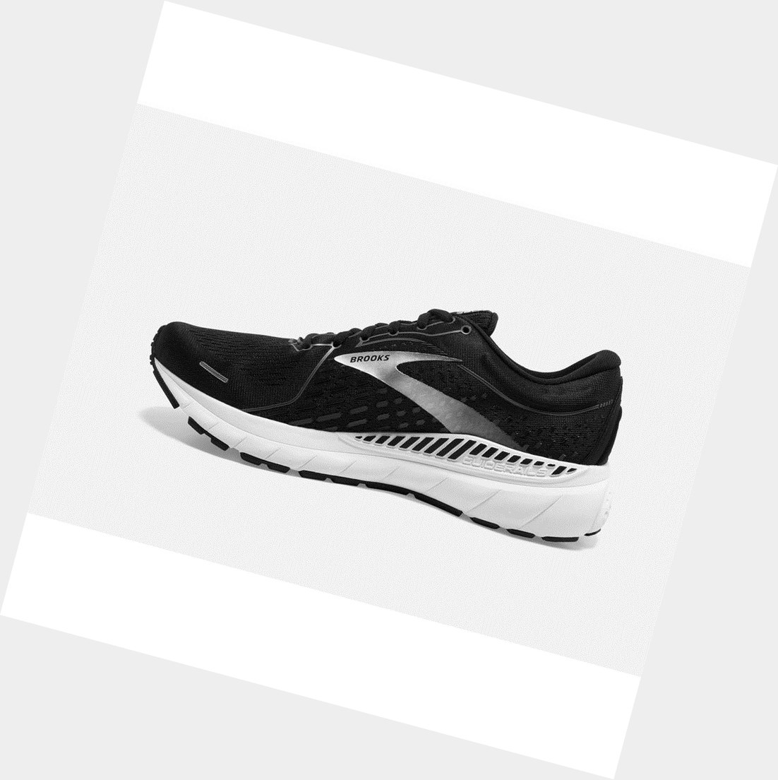 Zapatillas Para Caminar Brooks Adrenaline GTS 21 Hombre Negras Blancas | MSK917648