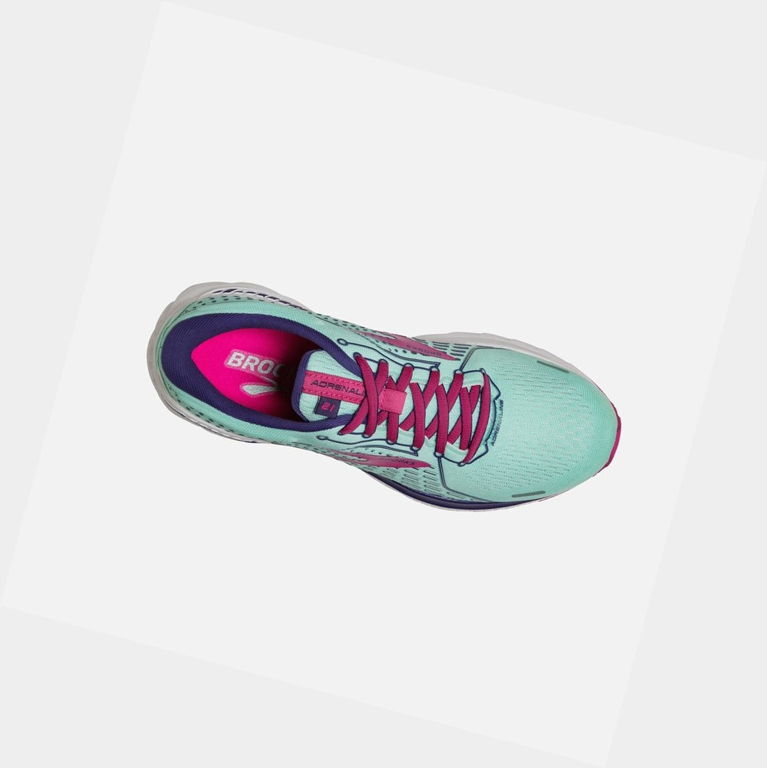 Zapatillas Para Caminar Brooks Adrenaline GTS 21 Mujer Azul Marino Azules Fucsia | OGI543098