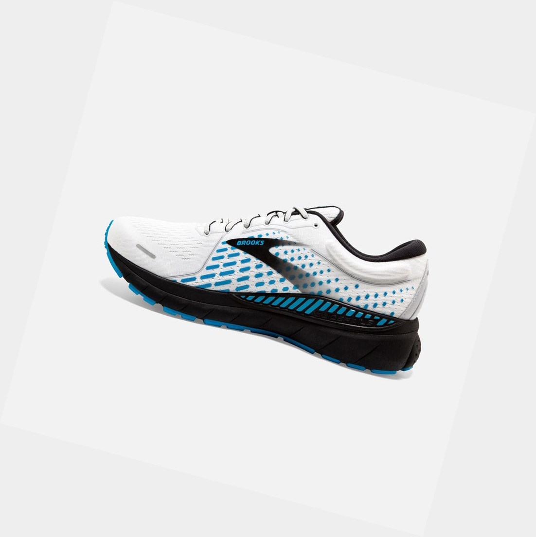 Zapatillas Running Carretera Brooks Adrenaline GTS 21 Hombre Blancas Gris Azules | OZB236407