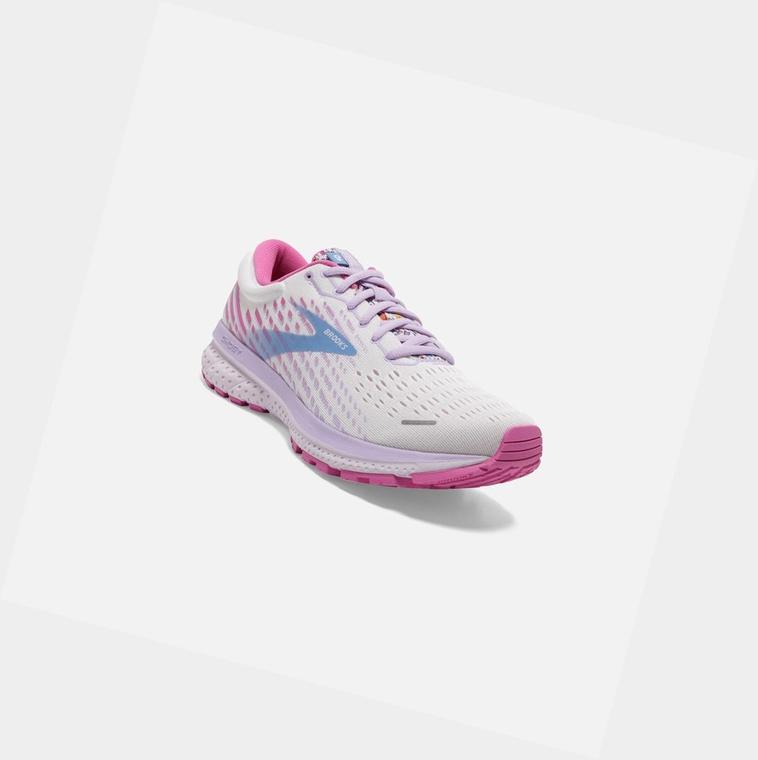 Zapatillas Running Carretera Brooks Ghost 13 Mujer Blancas Rosas | PHI296170