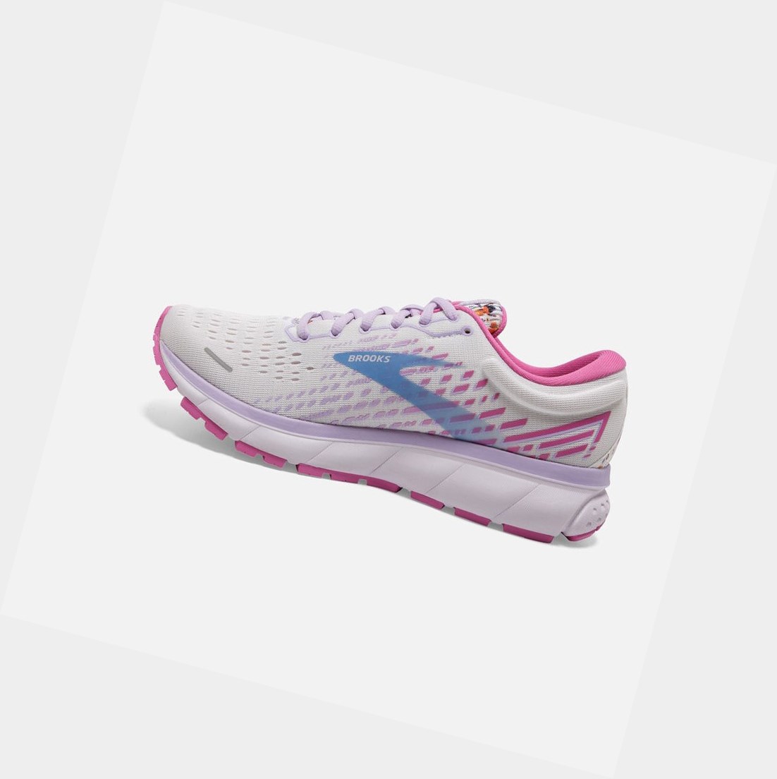 Zapatillas Running Carretera Brooks Ghost 13 Mujer Blancas Rosas | PHI296170