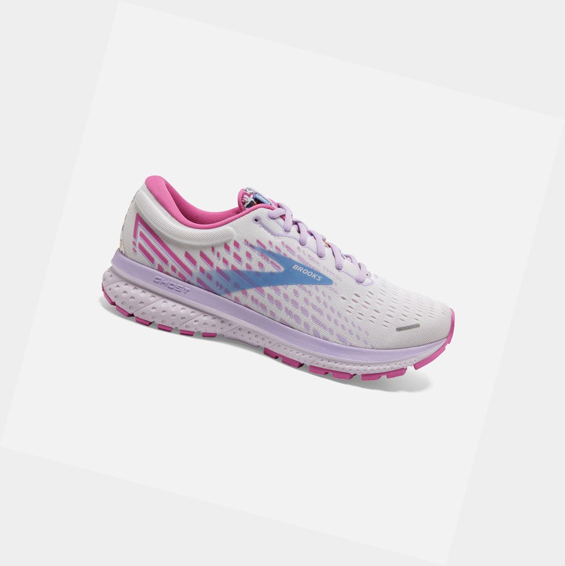 Zapatillas Running Carretera Brooks Ghost 13 Mujer Blancas Rosas | PHI296170