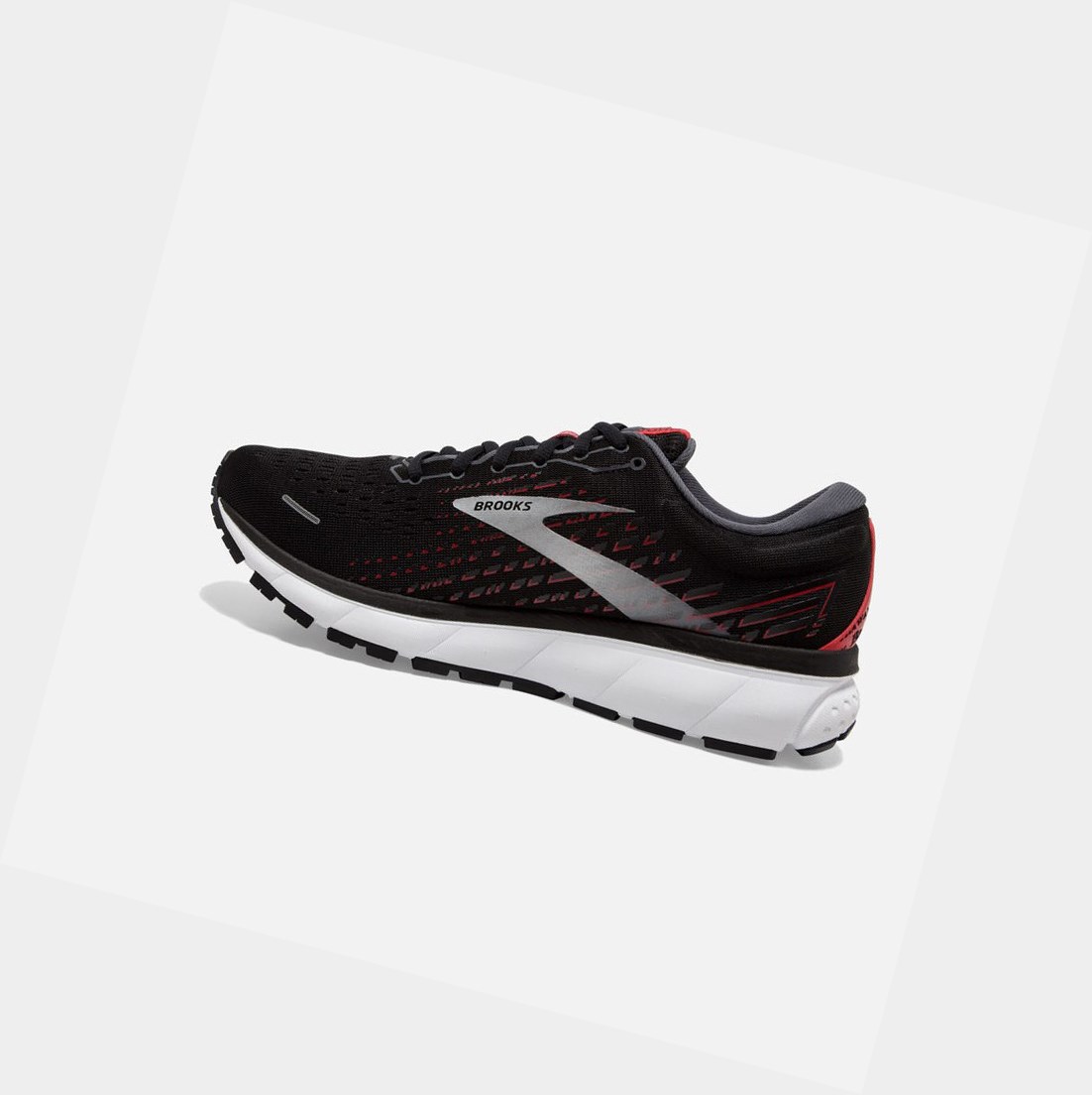 Zapatillas Running Carretera Brooks Ghost 13 Hombre Negras Rojas | TMO842605