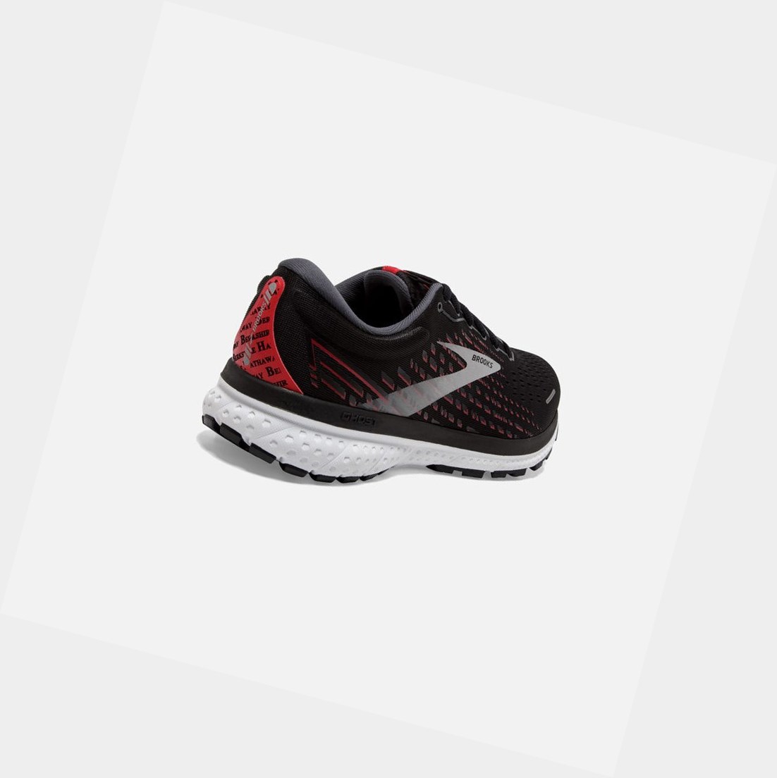 Zapatillas Running Carretera Brooks Ghost 13 Hombre Negras Rojas | TMO842605