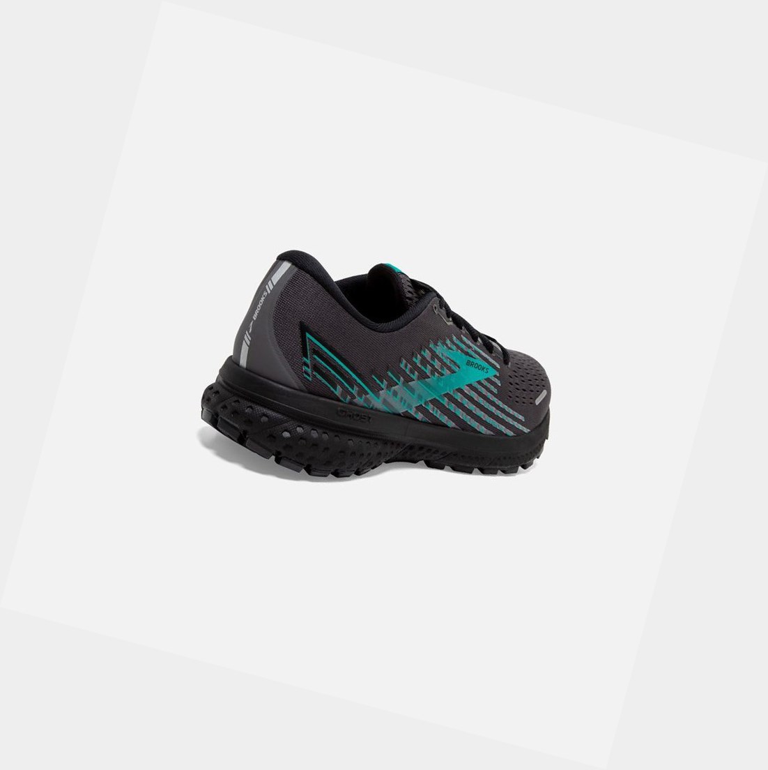 Zapatillas Running Carretera Brooks Ghost 13 GTX Mujer Negras Negras Verde Menta | YVH236458