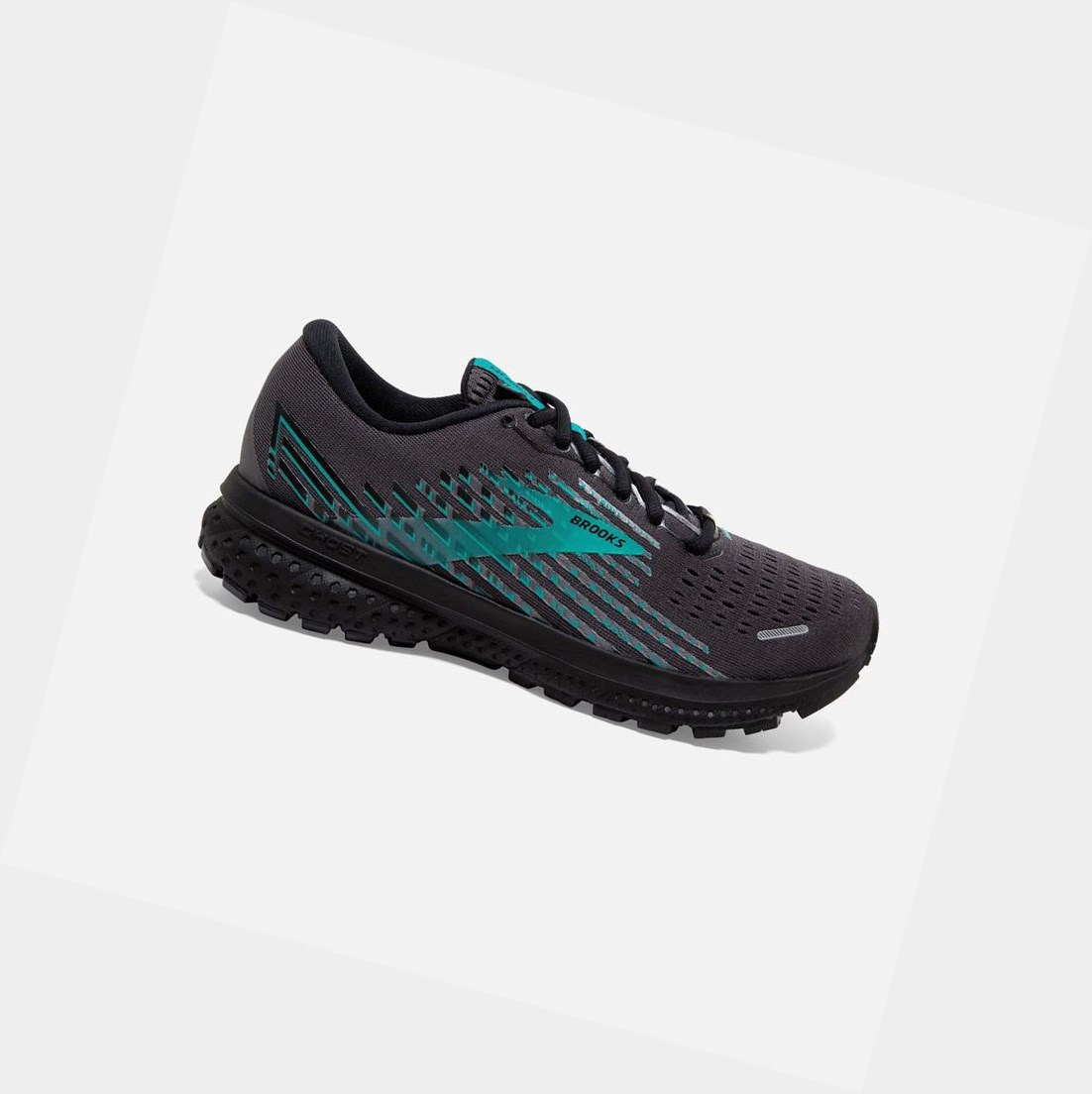 Zapatillas Running Carretera Brooks Ghost 13 GTX Mujer Negras Negras Verde Menta | YVH236458