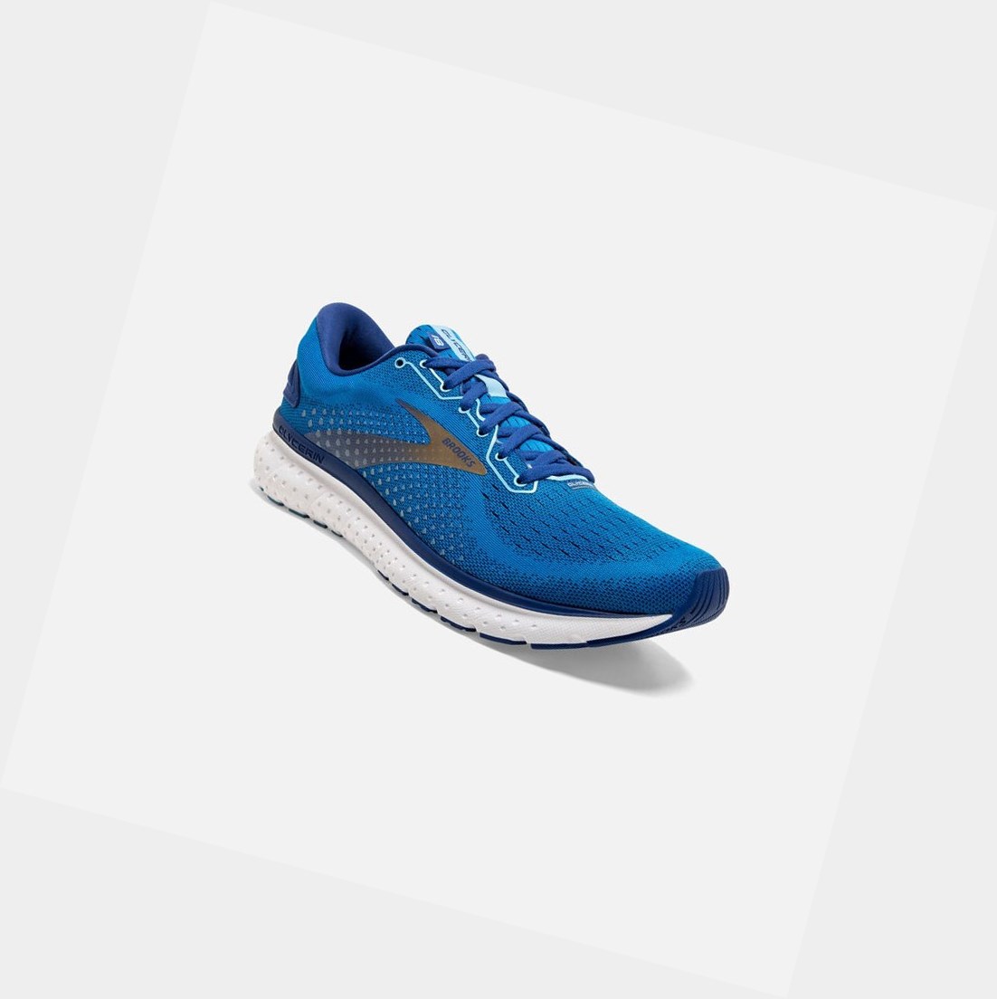 Zapatillas Running Carretera Brooks Glycerin 18 Hombre Azules Doradas | AOI196045