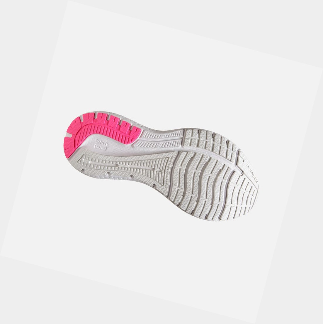 Zapatillas Running Carretera Brooks Glycerin GTS 19 Mujer White-Pink / Luna Rock | GQJ680234