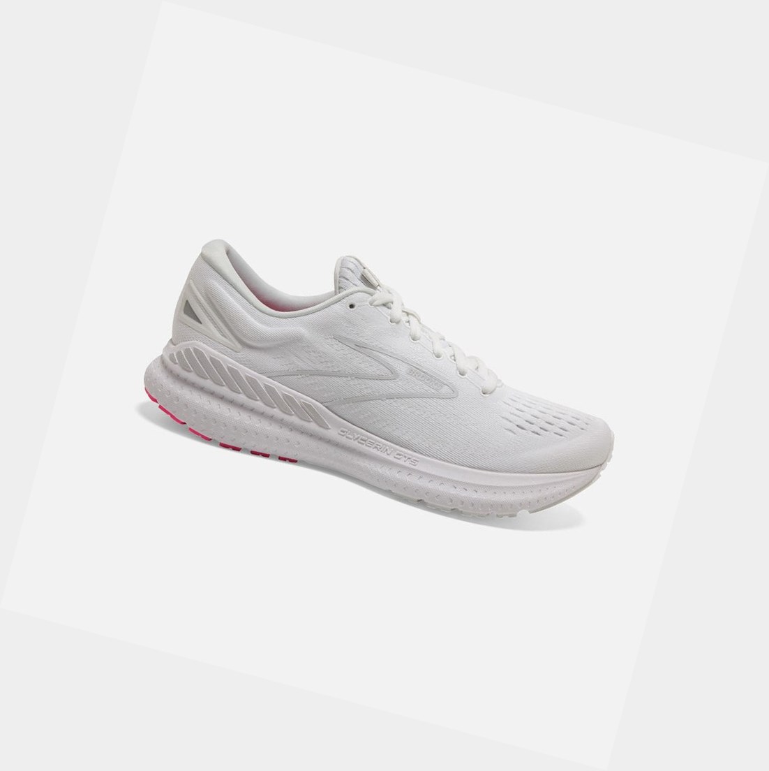 Zapatillas Running Carretera Brooks Glycerin GTS 19 Mujer White-Pink / Luna Rock | GQJ680234