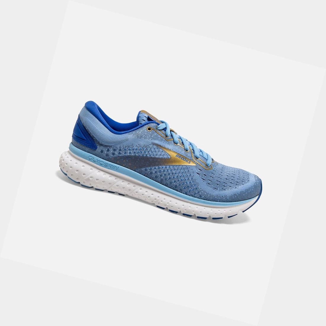 Zapatillas Running Carretera Brooks Glycerin 18 Mujer Azules Doradas | HVA471650