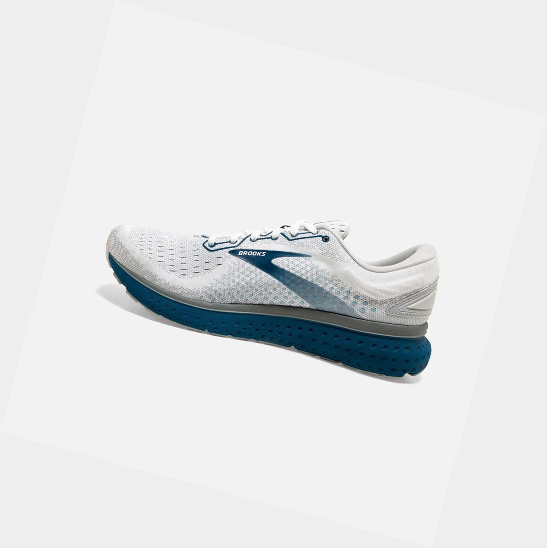 Zapatillas Running Carretera Brooks Glycerin 18 Hombre Blancas Gris | LVK540672