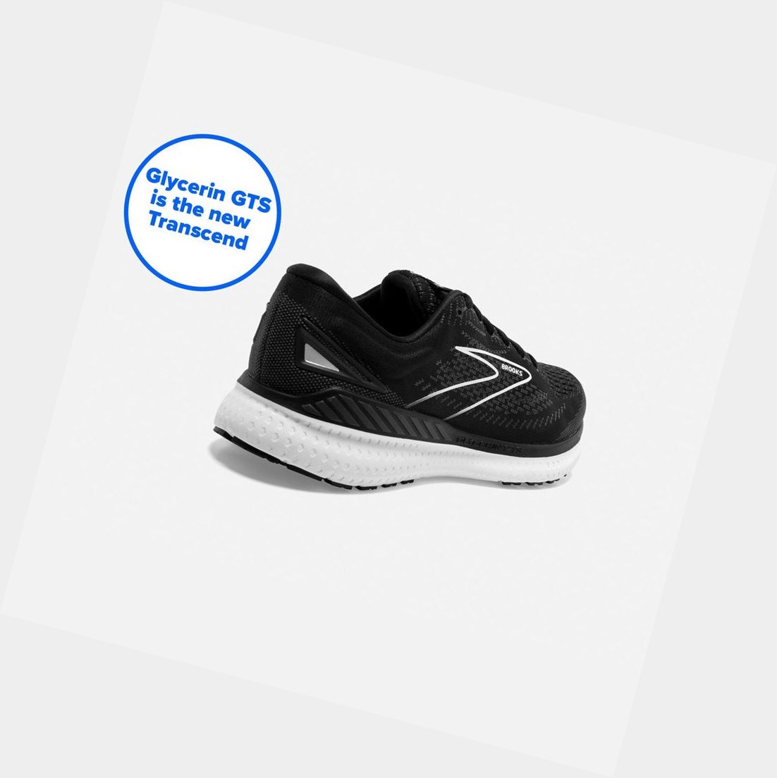 Zapatillas Running Carretera Brooks Glycerin GTS 19 Hombre Negras Blancas | NKR385912