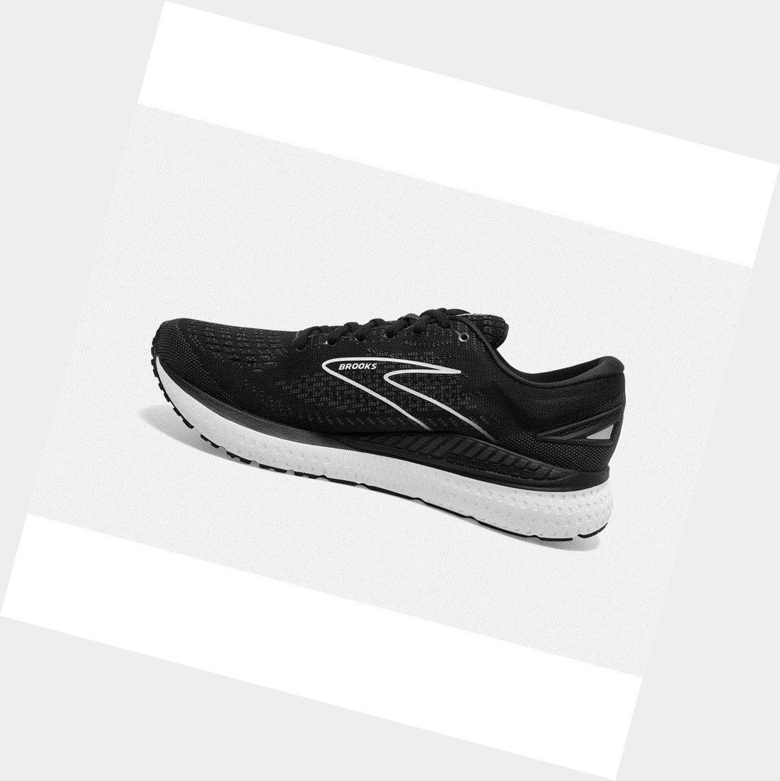 Zapatillas Running Carretera Brooks Glycerin GTS 19 Mujer Negras Blancas | RCI906328