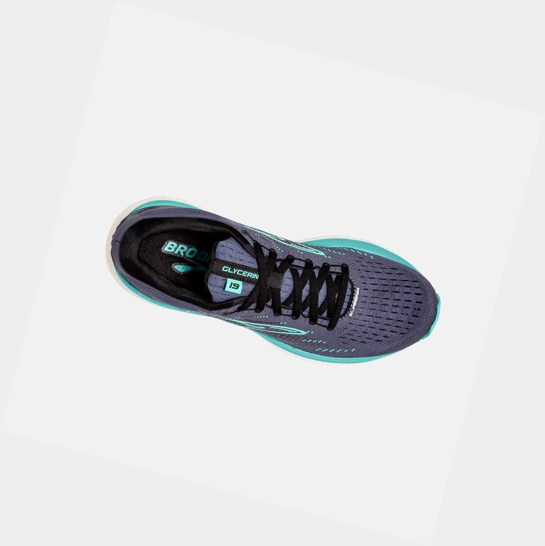 Zapatillas Running Carretera Brooks Glycerin 19 Mujer Negras Azules | YRI052863