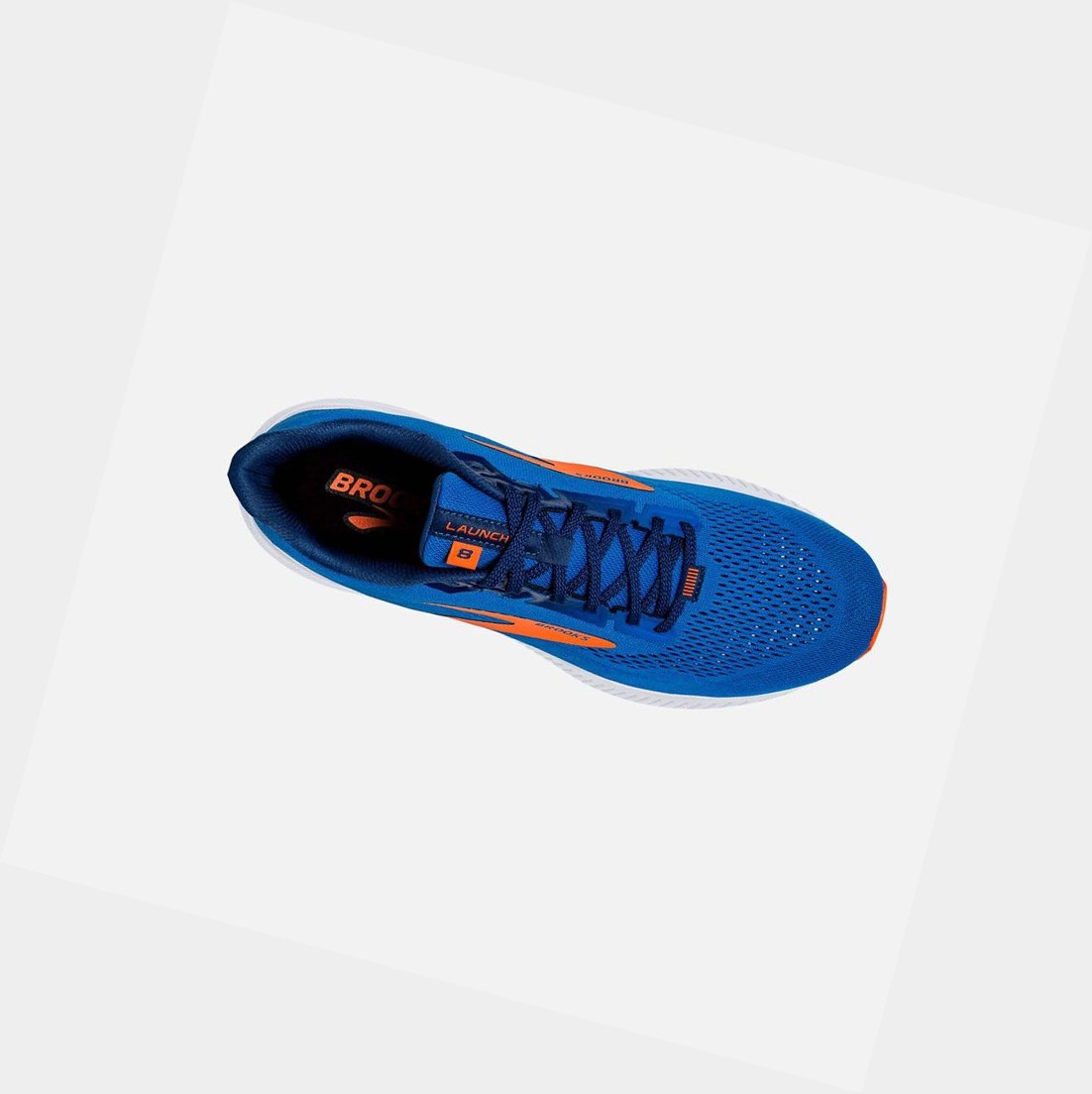 Zapatillas Running Carretera Brooks Launch 8 Hombre Azules Naranjas Blancas | IJC286093