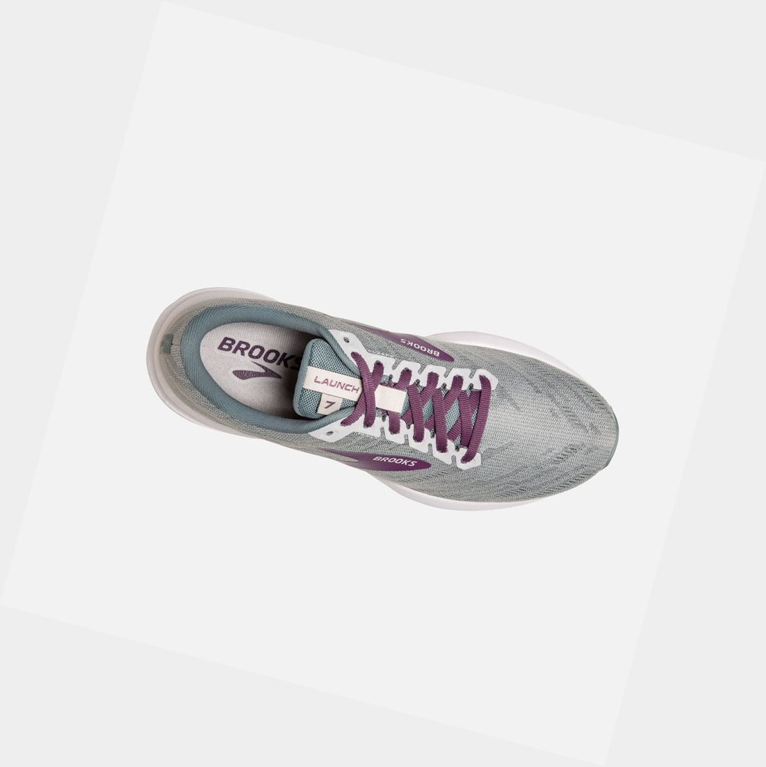 Zapatillas Running Carretera Brooks Launch 7 Mujer Antarctica / Lead / Grape | LWF375019