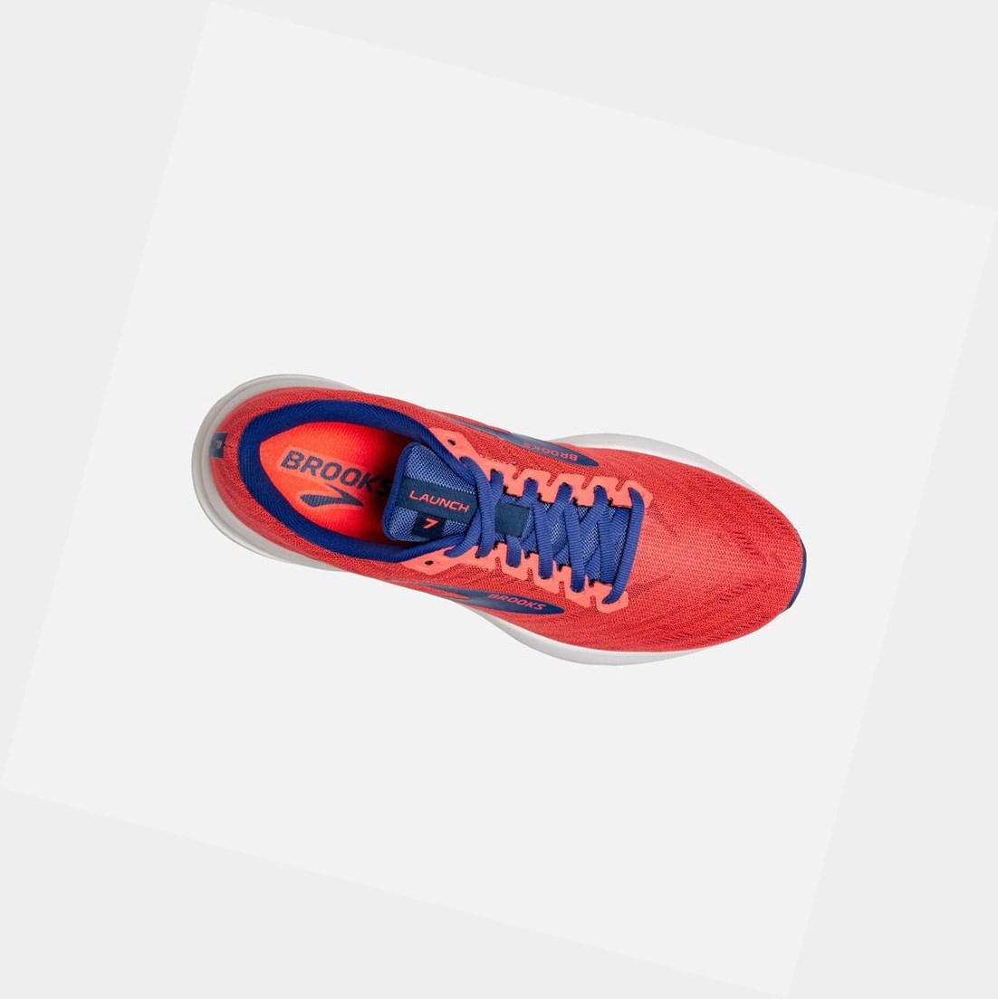 Zapatillas Running Carretera Brooks Launch 7 Mujer Coral Burdeos Azules | WIM491872