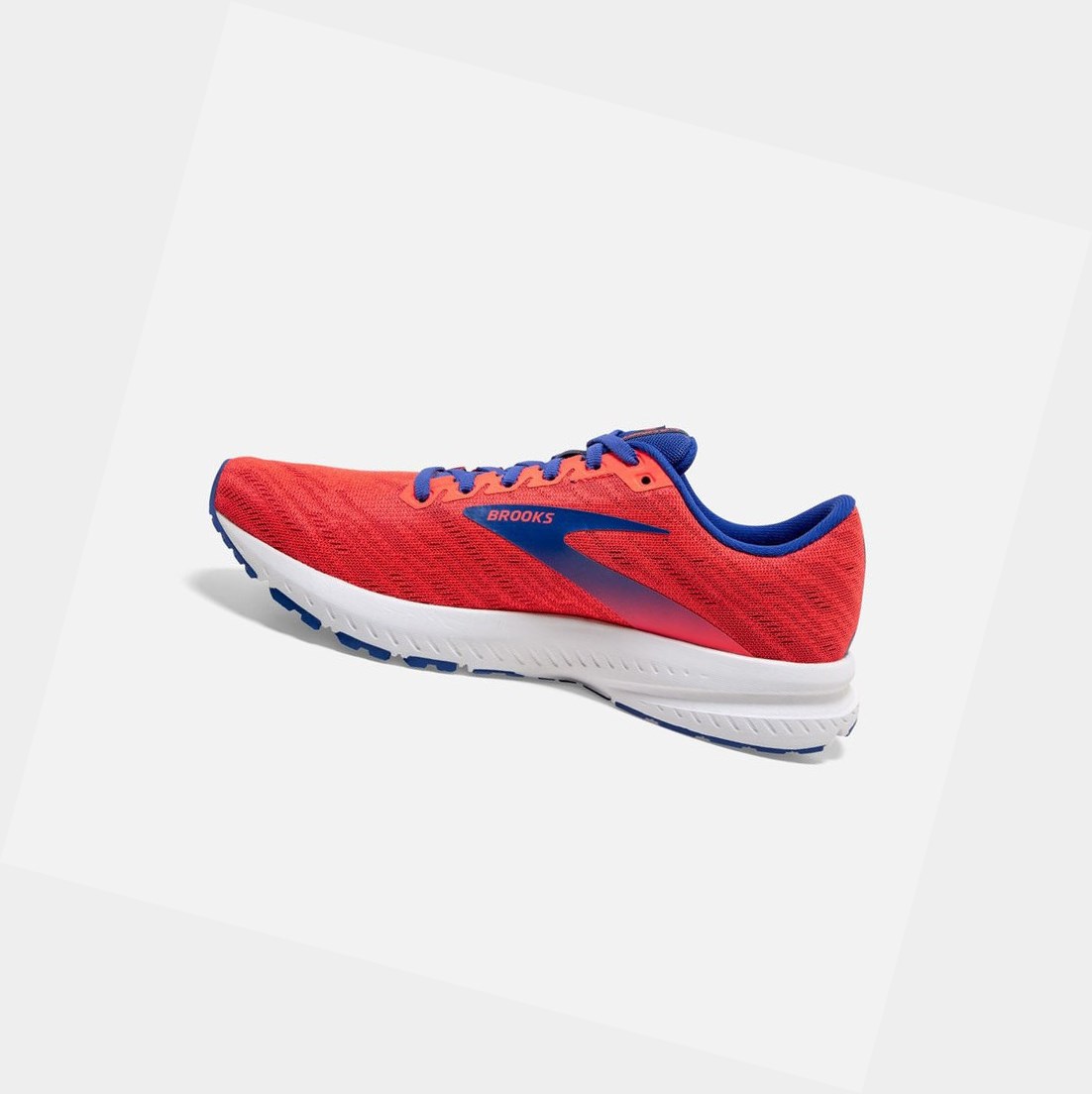 Zapatillas Running Carretera Brooks Launch 7 Mujer Coral Burdeos Azules | WIM491872