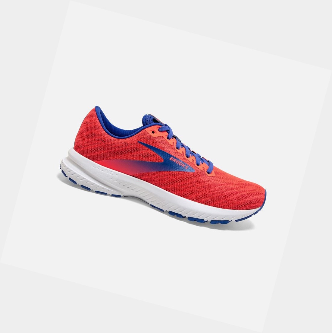 Zapatillas Running Carretera Brooks Launch 7 Mujer Coral Burdeos Azules | WIM491872