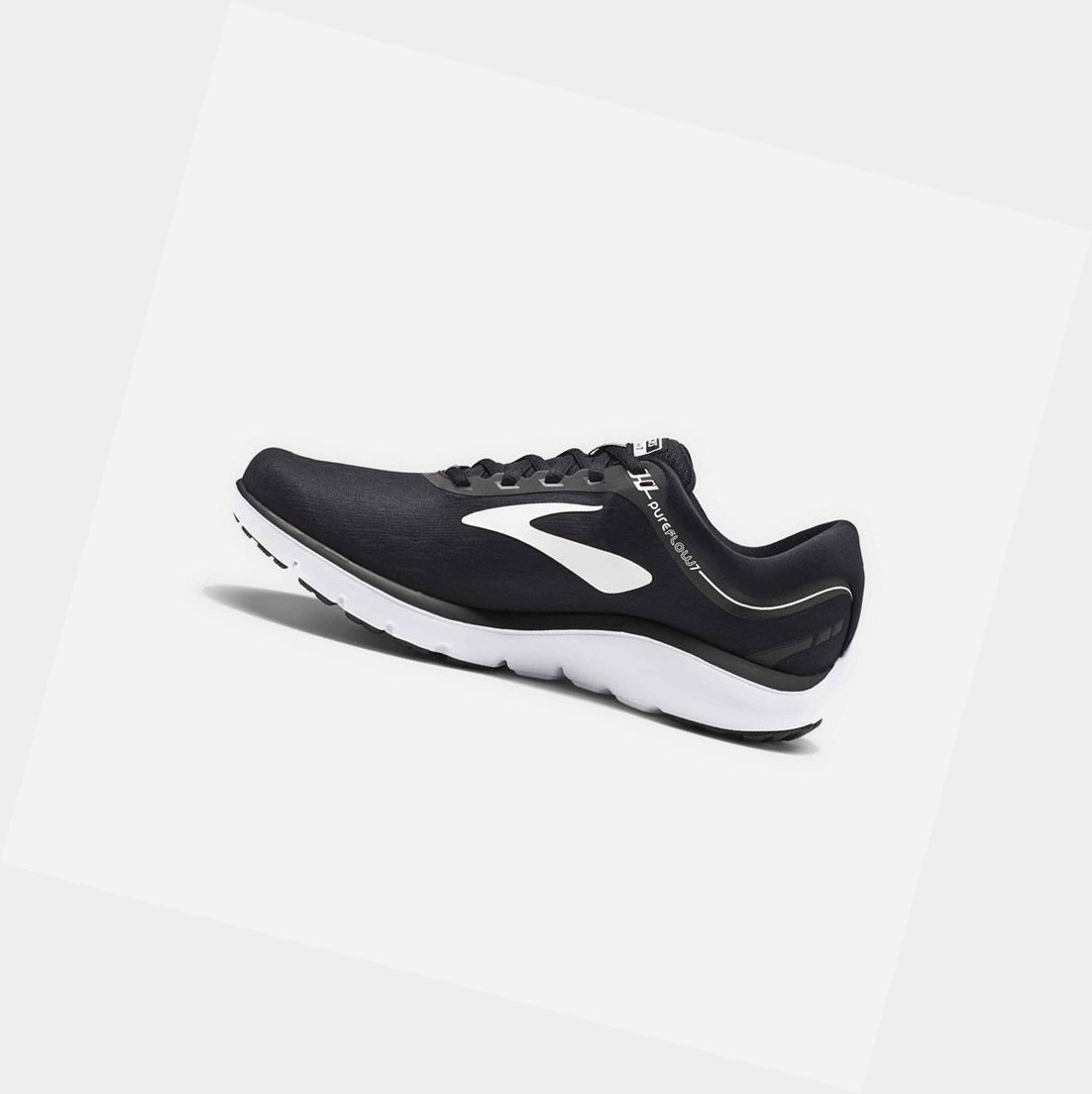 Zapatillas Running Carretera Brooks PureFlow 7 Mujer Negras Blancas | WTL802579