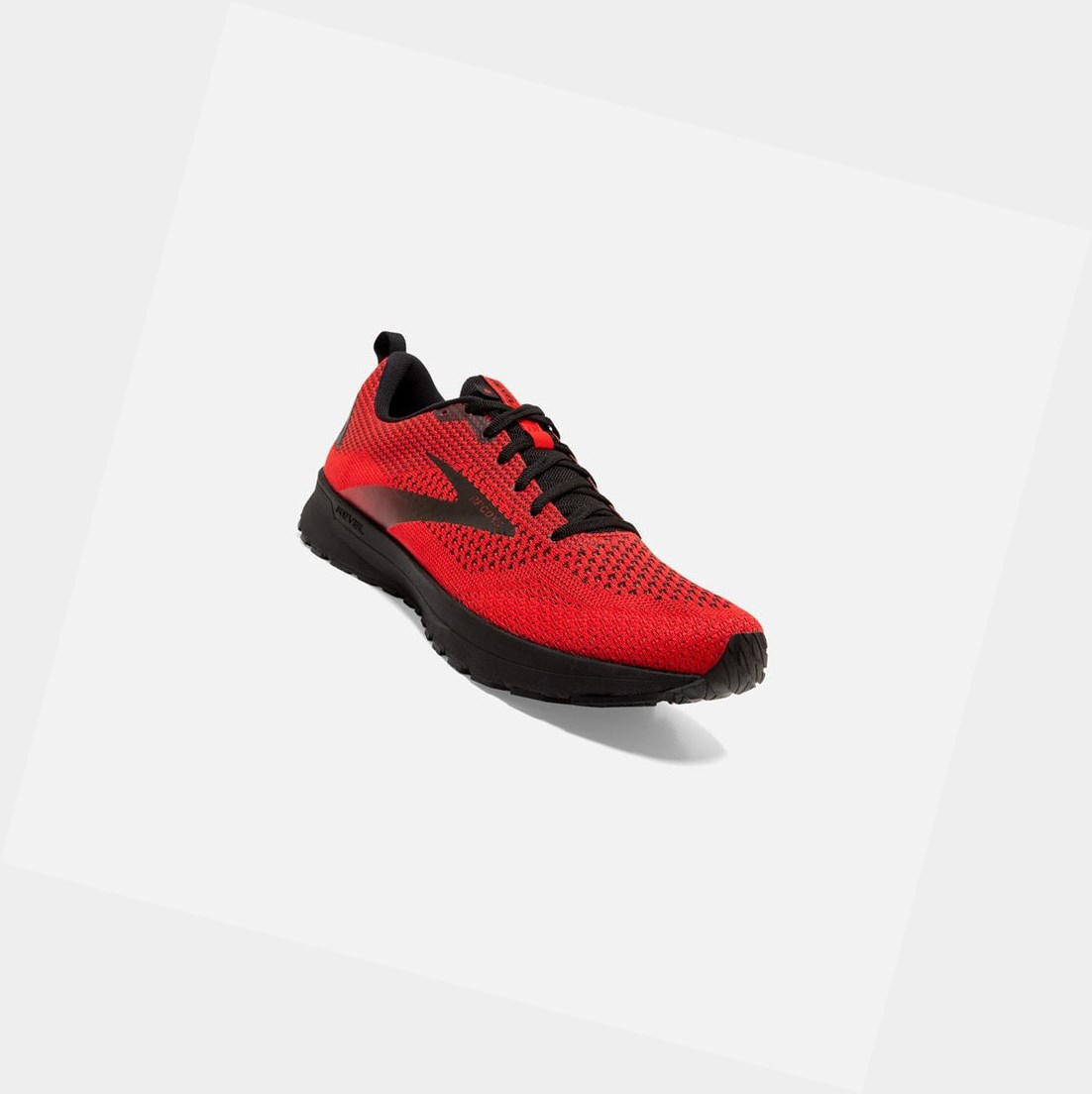 Zapatillas Running Carretera Brooks Revel 4 Hombre Rojas Negras | EAC781203