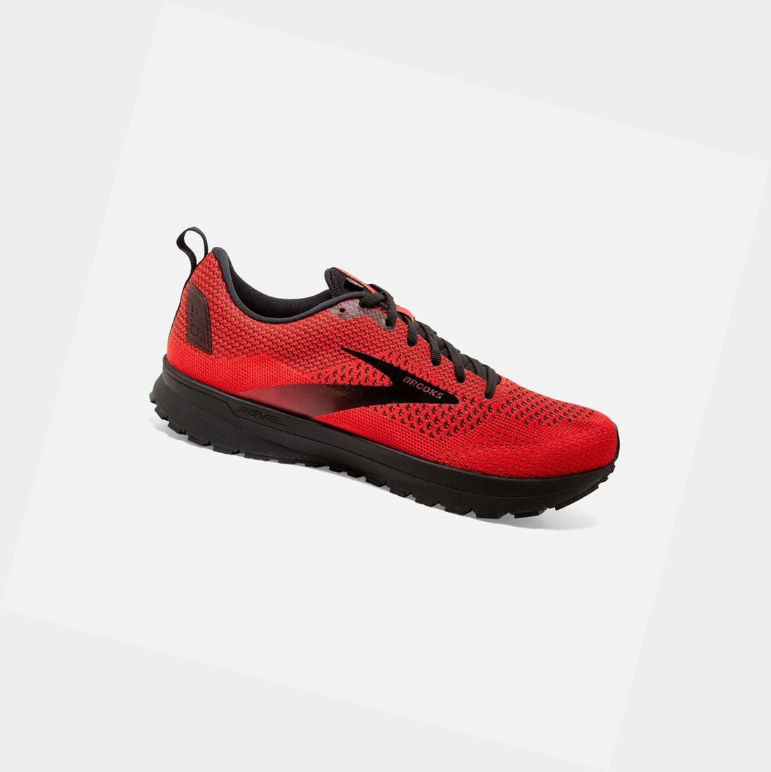 Zapatillas Running Carretera Brooks Revel 4 Hombre Rojas Negras | EAC781203