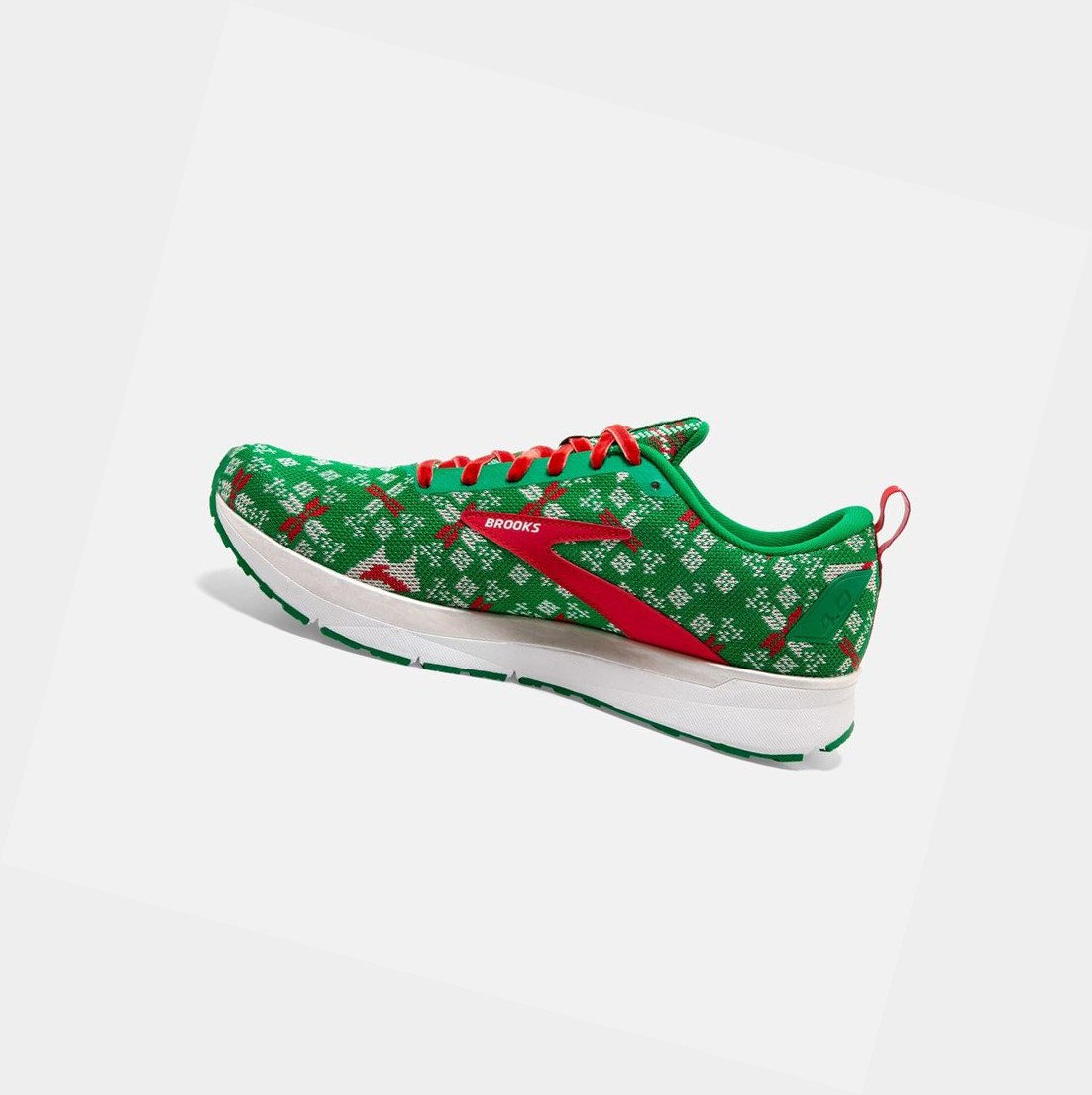 Zapatillas Running Carretera Brooks Revel 4 Mujer Verde Rojas Blancas | NSO460593