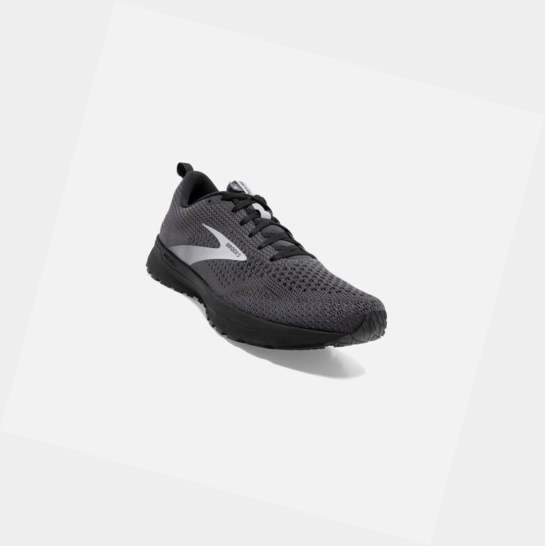 Zapatillas Running Carretera Brooks Revel 4 Hombre Negras Gris | VGT459836